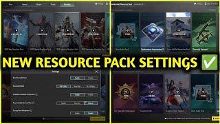 NEW RESOURCE PACK SETTINGS EXPLAIN  PUBG/BGMI 3.5 UPDATE RESOURCE PACK SETTINGS  NEW RESOURCE PACK