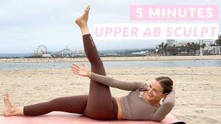 5 Min Upper Abs Pilates Workout // No Planks, At Home, No Equipment