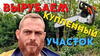 Вырубаем купленный участок. Столбы для подвязки овощей. Деревенские Сотки.