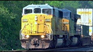 Union Pacific 2268  SD60 Triclops  Leads Stack Train 4K UHD