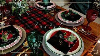  For Christmas parties  Serious women  Christmas table settings and food(feat. Christmas Plates)