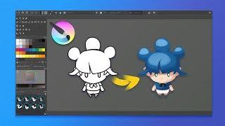 Coloring Lineart in Krita with Gmic (tutorial)