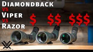 Budget Spotting Scope vs. High-End: Vortex Diamondback, Viper, and Razor Head-to-Head Comparison