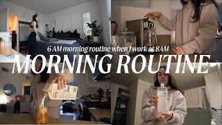 6AM MORNING ROUTINE WHEN I HAVE WORK AT 8AM | realistic quick 1 hour morning routine for work