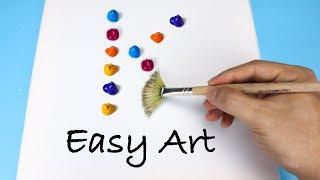 Acrylic Painting Day #14 | Simple Abstract With Fan Brush | Kep Ghak Art