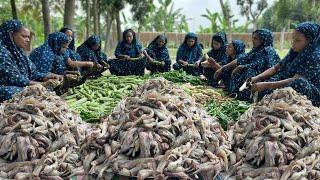 Loitta Fish Vegetable Curry recipe - Fried Fish Chorchori Cooking in Village