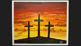 Easy Acrylic Painting | Holy Week | The Cross