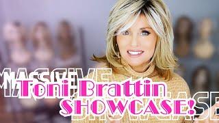 MASSIVE TONI BRATTIN SHOWCASE! Better than an HSN SHOW! Let's TRY ON 14 WIGS!  SEE 4 COLORS!