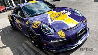 HubDeviser保時捷Porsche GT3RS全車彩繪設計貼膜LAKERS & Kobe  Bryant