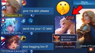 SUPREME LANCELOT "NO SKIN" PRANK IN SOLO RANK AND THIS HAPPENED..  (FUNNY REACTIONS!)- MLBB