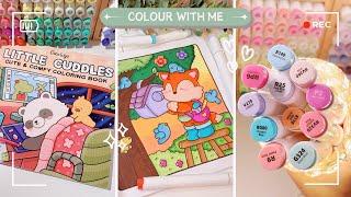 Color with Me: Fox Putting up a Bird House | Little Cuddles by Coco Wyo | Ohuhu Markers | ASMR+Music