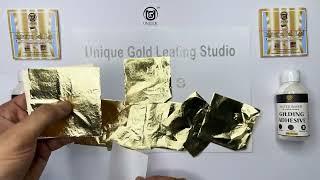 How To Use UGLS Gold Leaf 8x8 & Gilding Glue in Art & craft, DIY, Painting, Decorations, Resin Hindi