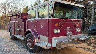 My wife drives the 1973 fire truck for the first time.  American LaFrance Pioneer