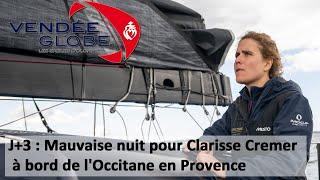 Mauvaise nuit pour Clarisse Cremer à bord de l'Occitane, le 13 nov. 2024 sur le Vendée Globe