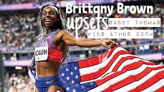 Brittany Brown upset Olympic Champion Gabby Thomas to WIN ATHLOS 200M Race #athletics #usa #olympics