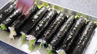 단무지도 소스도 필요없는 초간단 핵꿀맛 꼬마김밥! 3일째 먹어도 안질림