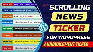 How to add scrolling news in WordPress website | How to add news ticker in WordPress blog