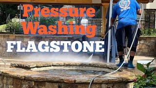 Pressure Cleaning Flagstone The Easy Way With Pressure Washing ​⁠@powerwashingproga