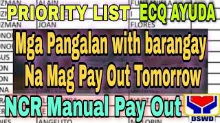 NCR ecq ayuda list cities and barangays for manual pay out