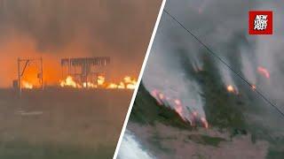 Raging Canadian wildfires send MASSIVE plumes of smoke seen from space