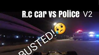 Arrma limitless vs police. BUSTED!  fpv- long range system-R.c car vs police.