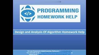 Algorithm Homework Help