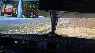 Challenging A319 Landing at Paro Airport | Cockpit View with PFD & ND Overlay - Runway 33 Approach!