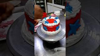 Red chocolate cake with fondant star's /Shorts video