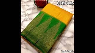 Kubera Pattu Sarees Temple Border Copper zari soft silk