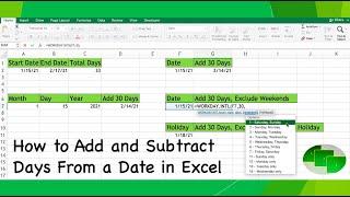 How to Add and Subtract Days From a Date in Excel