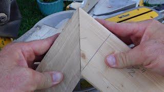 How to miter cut two different width boards.  Easy to follow instructions