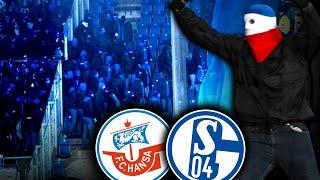 Angriff auf der Tribüne: Schalke-Ultras brechen aus Gästeblock aus! (Hansa vs. Schalke)