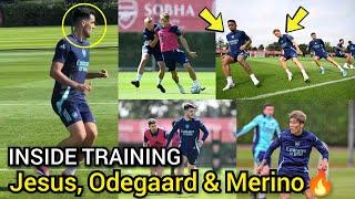 INSIDE ARSENAL TRAINING TODAY  Jesus, Merino, Odegaard and Tomiyasu | Latest Injury Update