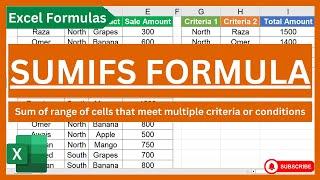 How to Use SUMIFS in Excel: Boost Spreadsheet Skills | SUMIF Formula in excel | Urdu / Hindi