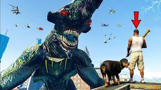 Giant Titans And Monsters Destroys AND Attacked LOS SANTOS In GTA 5 - Titans Battle