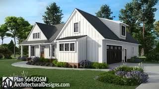 ADHousePlans Exclusive Modern Farmhouse Plan 56450SM Tour - Exterior 360° & Interior Walkthrough