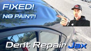 HOW TO ️ FIX ️ A DENT IN A ROOF RAIL With HOT Glue | Paintless Dent Removal | Jacksonville Fl