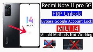 Redmi Note 11 pro 5G Frp Bypass Miui 14/Unlock google account lock || note 11 pro remove google lock