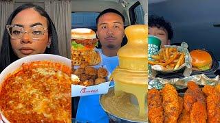 TIKTOK MUKBANG COMPILATION 31 | CHEESY FOUNTAIN, WINGSTOP ETC