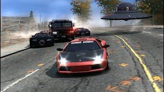 Super Turbo Murciélago vs 10.000 Bugatti Veyron Federals (Hard Final Pursuit in NFS MW)