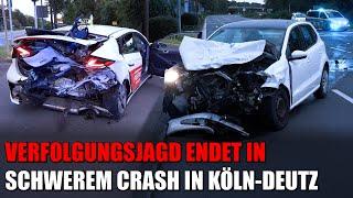 Besoffener Autofahrer flüchtet vor Polizei und verursacht schweren Unfall in Köln-Deutz | 28.09.2024