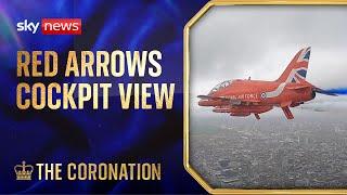 King's Coronation: Cockpit view of Red Arrows flypast over Buckingham Palace