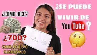 ESTO ME PAGO YOUTUBE POR 4 MESES | MI PRIMER PAGO DE YOUTUBE  | canal pequeño