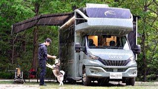 $170,000XXL 3-ROOM LUXURY RV MOTORHOME, CAMPING IN THE RAIN