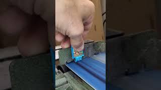 sanding a knife #knife #satisfying #blue #oddlysatisfying #sandingshit #sanding