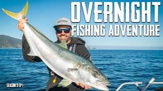 Camping on the boat! Is this fishing paradise? 4 yellowtail kingfish landed. S9 EP1 - Coromandel