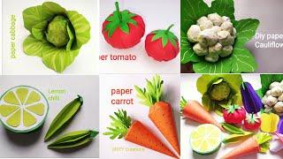 paper vegetable || how to make tomato, chilli, carrot, capsicum, cauliflower,eggplant,cabbage, lemon