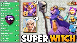 +320 BEST Attack Strategy  SUPER WITCH FIREBALL HEALER  TH16 Attack Strategy  Clash Of Clans