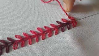 Basic single Stitches | Hand Embroidery for Border line Tutorial | Easy & Simple Border line Stitch