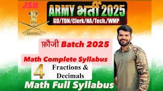 Math syllabus Decimal & Fraction  | Army Gd , Clerk, Technical , Trade | Army Math Full Playlist